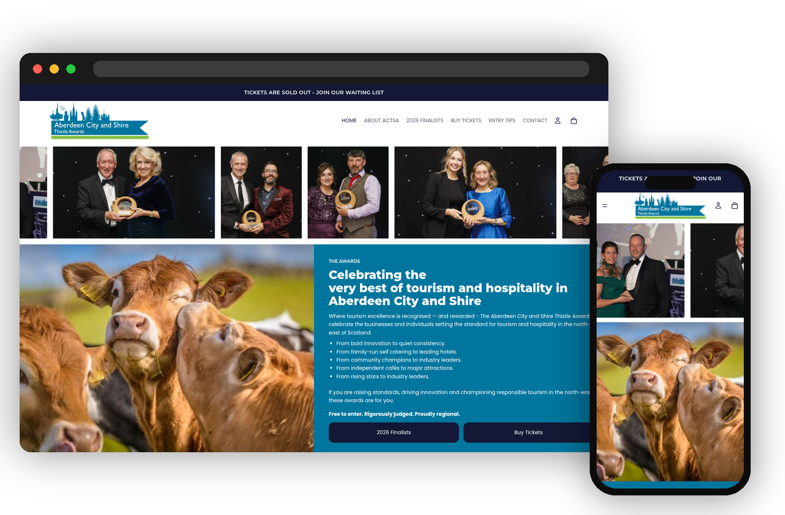 ACSTA website shown on desktop and mobile
