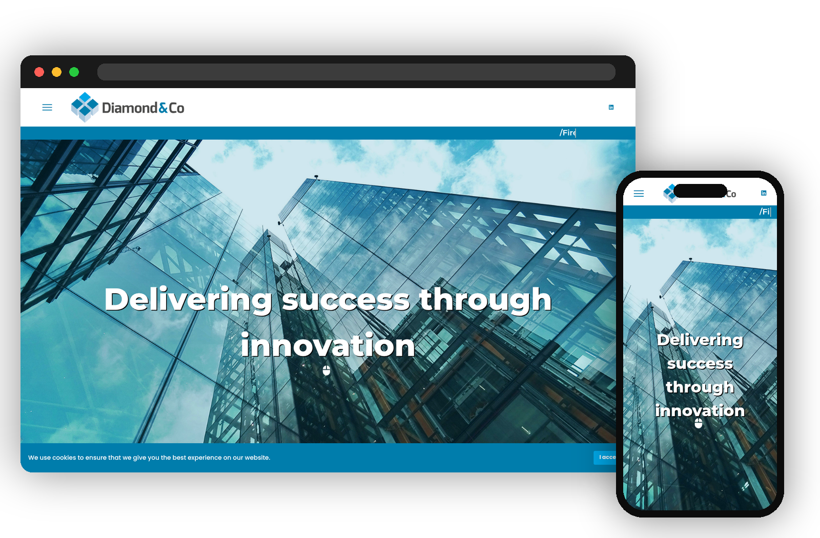 Diamond & Co website shown on desktop and mobile